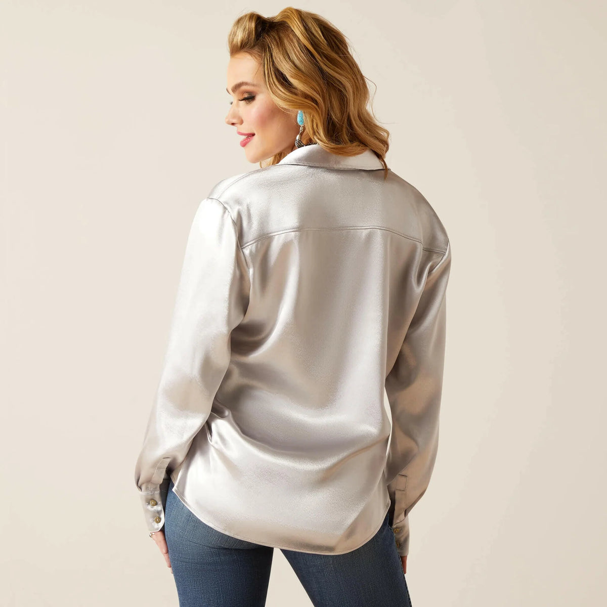 Satin Button Down Shirt