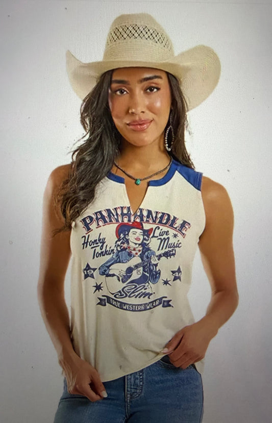 "Honky Tonkin" Graphic Sleeveless Tee